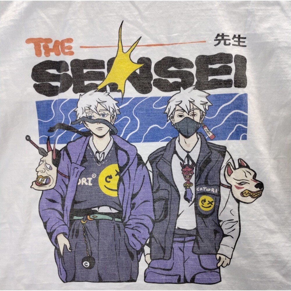 Catori Tee Shirt Men's XL White Made in USA Ringspun Cotton Sensei Anime 2022